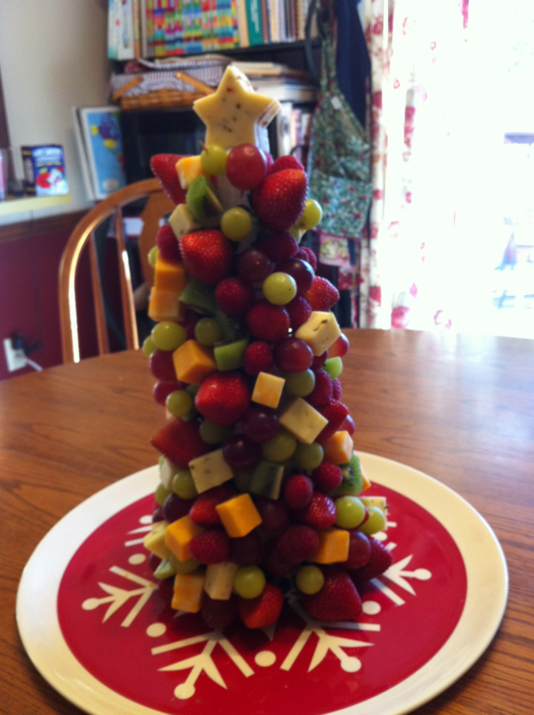 Vegetable Christmas Tree (a styrofoam cone is under it, romaine